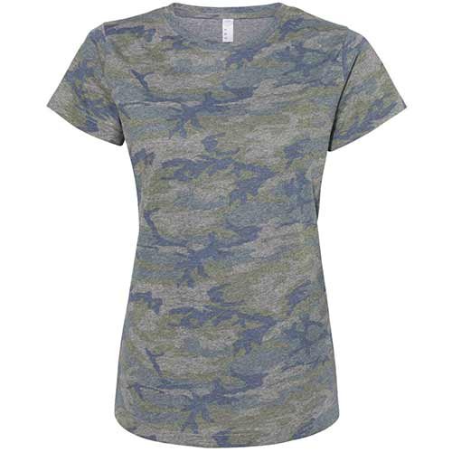 LAT 3516 Women's Fine Jersey Camo Tee